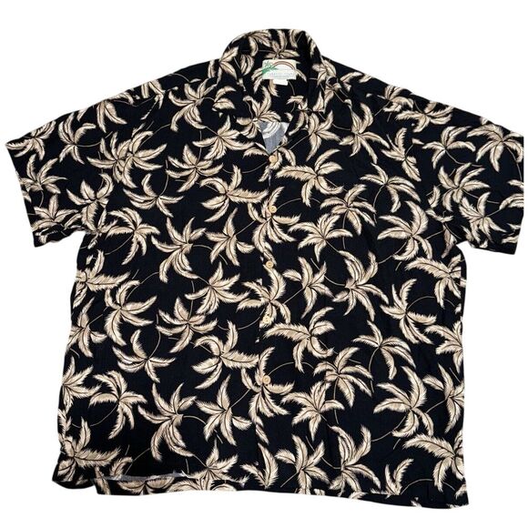 Paradise‎ Found Hawaiian Black Beige Palm Trees Made In Hawaii Size X large - Picture 1 of 5